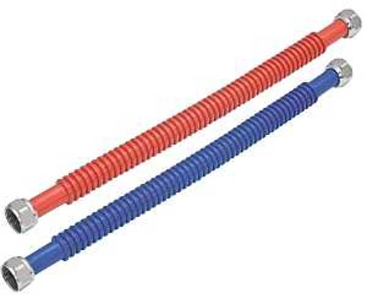 Eastman 0437124 Corrugated Steel Water Heater Connector 3/4 In x 24 In Red and Blue