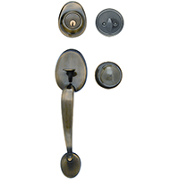 Mintcraft 2014TF20PER Oval Handleset Single Cylinder Antique Brass
