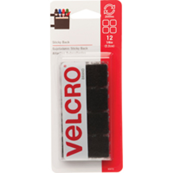 VELCRO USA INC 90072 Square Fastener 7/8 In Black