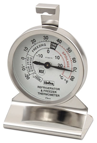 Browne Foodservice RT84016 Refrigerator Freezer Hanging Thermometer Stainless Steel