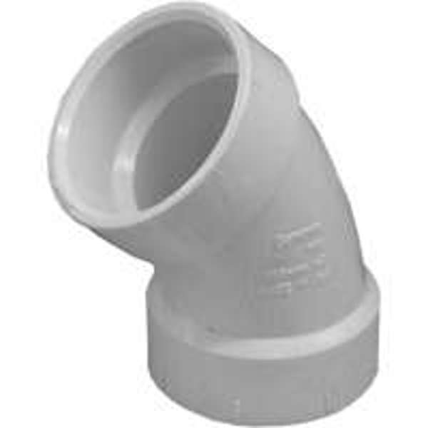 Genova Products 73615 45 Degree Sanitary Elbow 1-1/2 In PVC Schedule 40