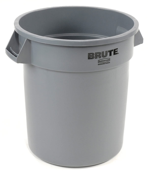 Rubbermaid 262016GRAY Round Trash Container 20 Gal Gray