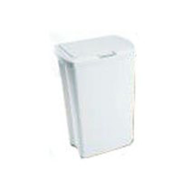 Rubbermaid FG233900WHT Spring Top Wastebasket 53 Qt Capacity 23-1/4 In L x 16-3/8 In W White Plastic