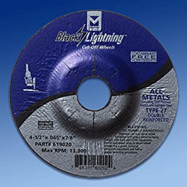 Mercer Abrasives 619020 Cutoff Wheel 4.5 Inch Diameter 0.04 Inch Thickness High Speed Stainless Steel