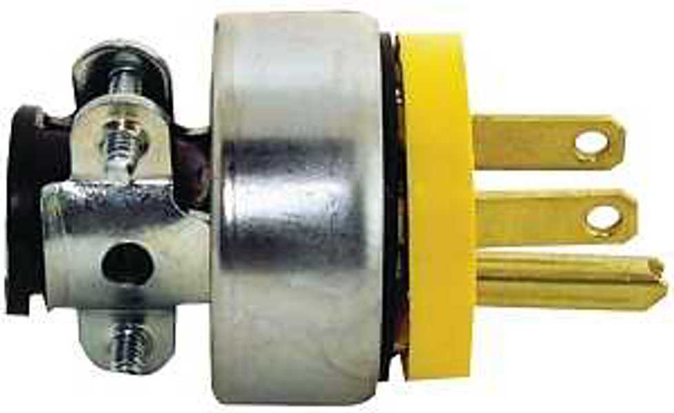 EATON-COOPER WIRING 2867-BOX Armored Box Plug 125V 15 Amp NEMA 5-15R 3-Wire Yellow