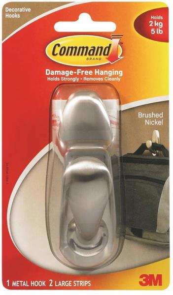 3M FC13-BN Large Decorative Hook Metal 6-3/4 In x 3-7/8 In x 2-1/8 In