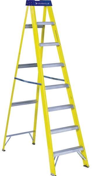 Louisville Ladder FS2008 8 Ft Type I Fiberglass Step Ladder 250 Lb Duty Rating