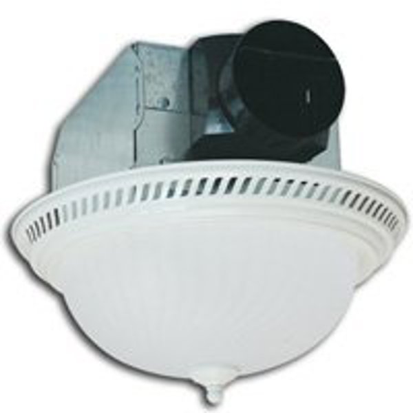 Air King America DRLC703 Exhaust Fan and Light Combo Decorative Round White 2 Bulbs 60 Watts 120V 1.6A 70 CFM