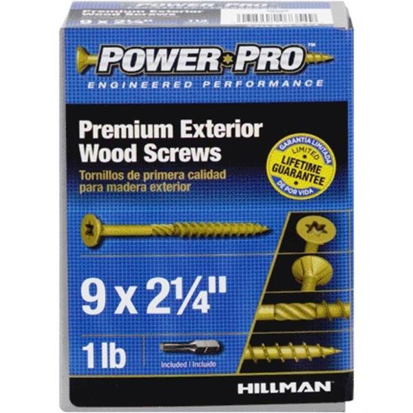 Hillman Group 48598 Power Pro Exterior All Purpose Screw 1 Lb 9x2 1/4 In