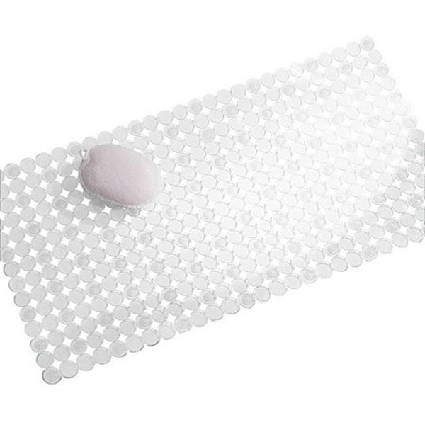 InterDesign 80310 Bath Mat Clear Durable Non Slip PVC Bathroom Rug