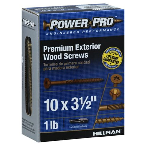 Hillman Group 48603 Deck Screws 3-1/2 In #10 Exterior Self-Drilling Star Flat Head 1 Lb