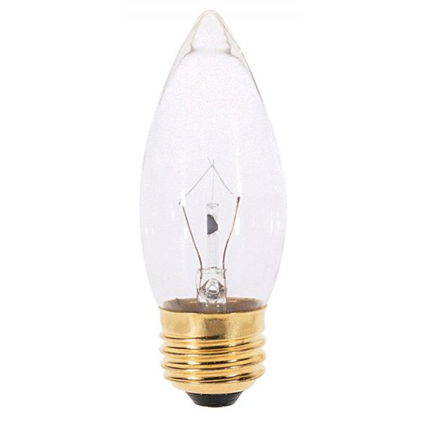 Satco S3731 B11 Light Bulb 25 Watts Clear Dimmable Incandescent 210 Lumens Medium Base 120V