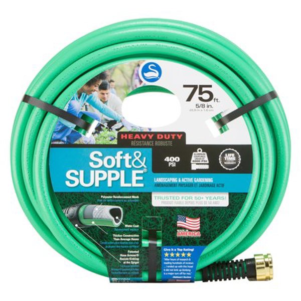 Colorite/Swan SNSS58075 Premium Soft and Supple Garden Hose 5/8 In X 75 Ft