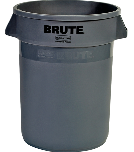 Rubbermaid 263200GRAY Round Trash Container 32 Gal Linear LDPE Gray