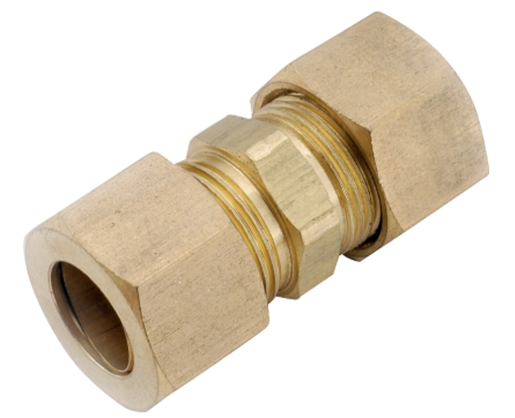 Anderson Metal Corp 750062-04 Pipe Union Brass 1/4 In Compression 300 PSI Pressure