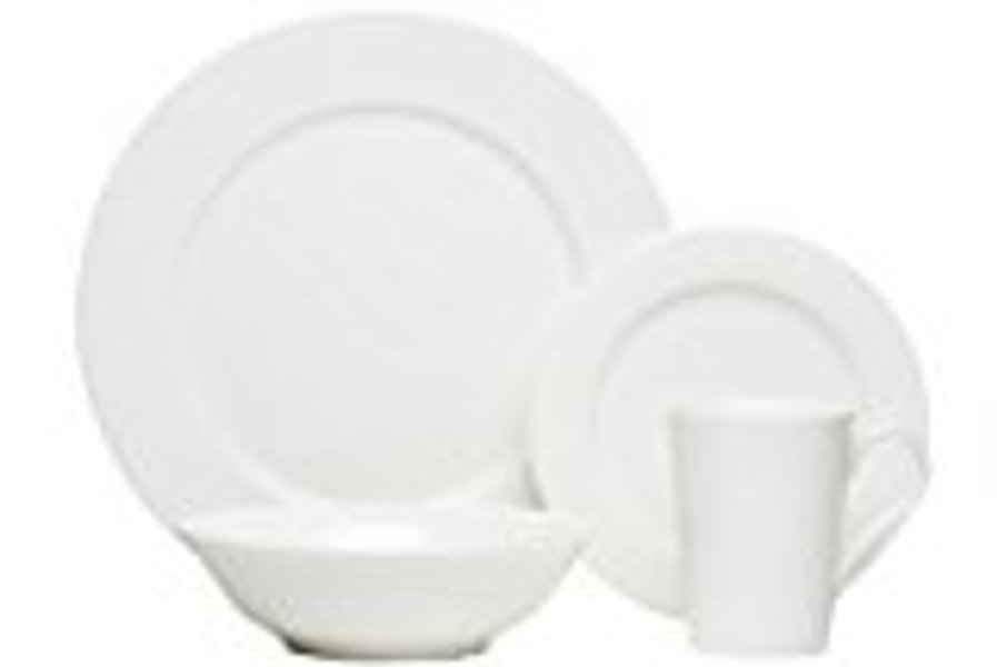 Red Vanilla TC000-016 Dinnerware Set 16Pc White Body Bone China