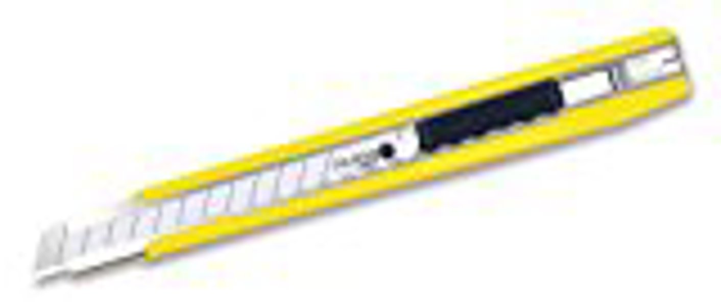 Tajima LC-303 Utility Knife Light Duty Box Cutter Yellow Steel Slide Lock