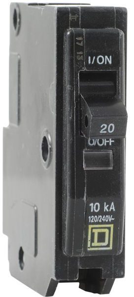 Square D by Schneider Electric QO120CP Circuit Breaker 20 Amp 120/240 Volt 1 Hole