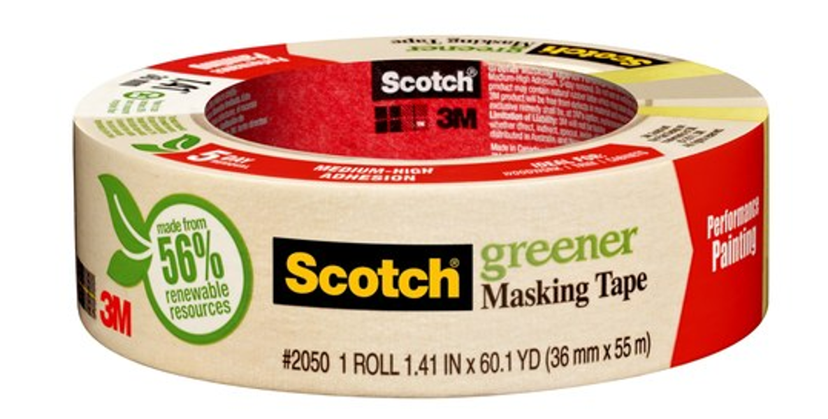 3M 20501 Masking Tape 1.5 Inch 60 Yd Beige Crepe Paper Backing