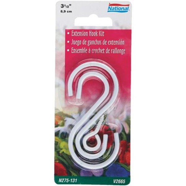 National Hardware N275-131 Hook Kit Plant Bracket 3.5 In White Extension