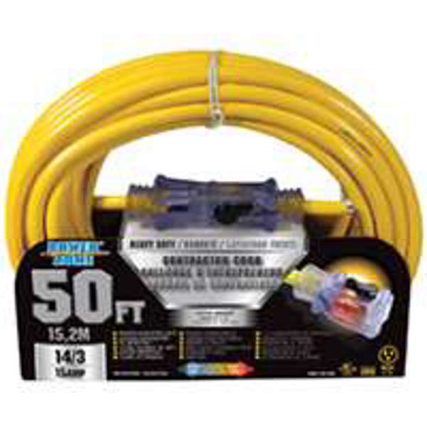 POWERZONE ORP511730 Extension Cord 50 Ft 14/3 SJTOW