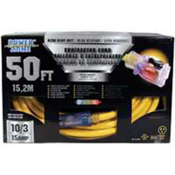 POWERZONE F06014 50 Ft 10/3 Pro SJTOW Extension Cord