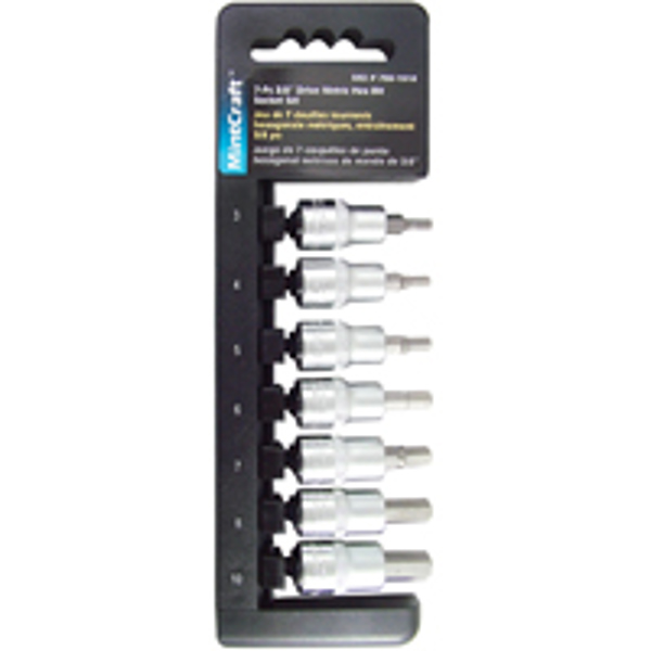 VULCAN TS1007M-P Hex Socket Bit 3/8 In Drive 7 Piece Set