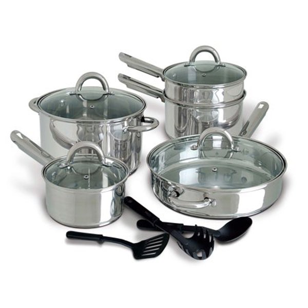 GIBSON OVERSEAS INC 64208.12 12 Piece Cookware Set Stainless Steel