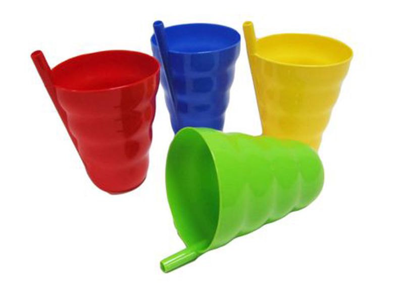 Arrow Plastics MFG 26305 Cup 10 Oz Assorted with Built In Straw