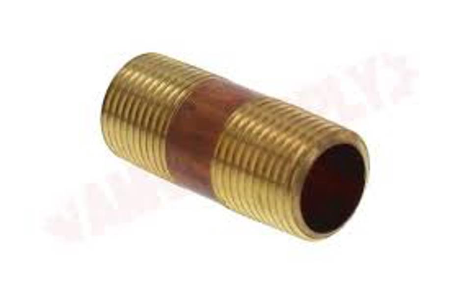 B&K Industries 463-020 Red Brass Pipe Nipple 1/2 In x 2 In