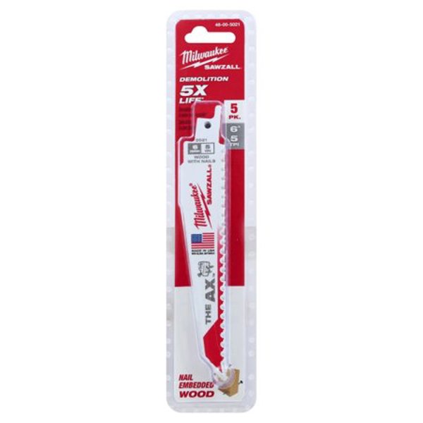 Milwaukee 48005021 Bi Metal Saw Blades 5/8 TPI 6 In