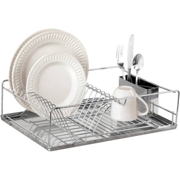 Kennedy International 4684 Dish Rack 3 Piece Stainless Steel and Chrome