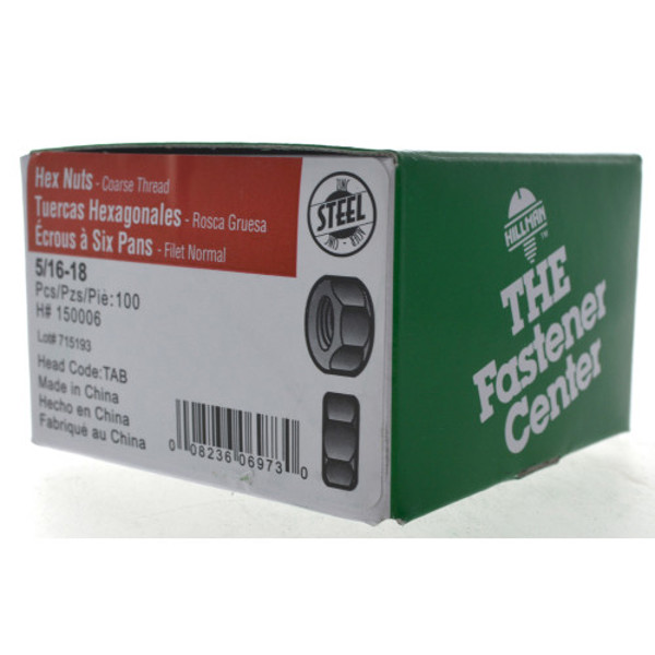 Hillman Group 150006 Finished Hex Nut 5/16-18 In Coarse Thread