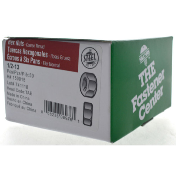 Hillman Group 150015 Finished Hex Nut 1/2-13 USS Coarse Thread