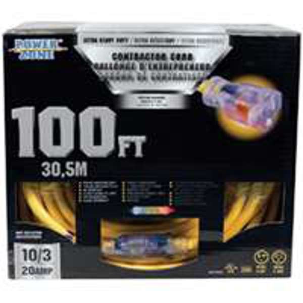 POWERZONE ORP711935 Pro Extension Cord 100 Ft 10/3 20 Amp