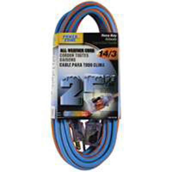 POWERZONE ORC530725 All Weather Outdoor Extension Cord 25 Ft 14/3