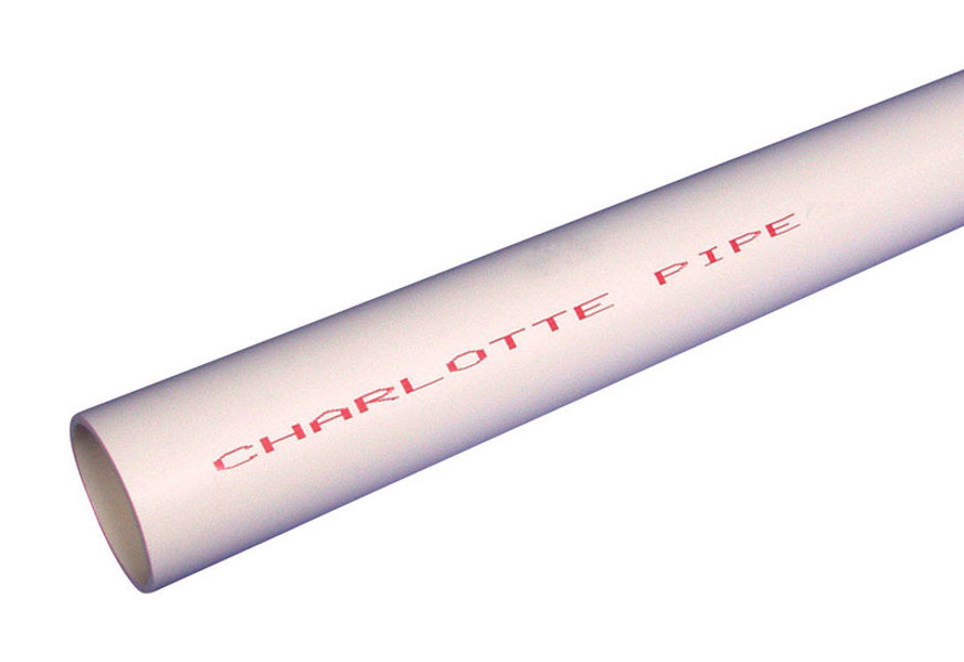 PVC040101000HC Charlotte PP 4015 Schedule 40 PVC Pipe 1 In x 5 Ft White 260 Per Bundle