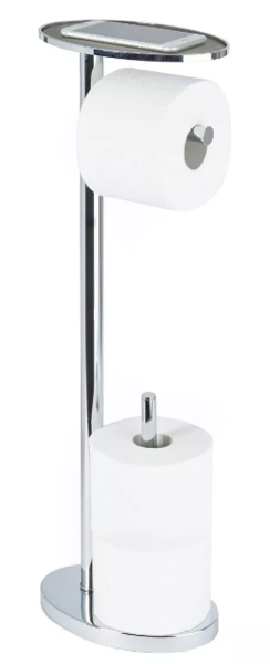 Better Living Products 54584 Free Standing Toilet Caddy Chrome with Tray