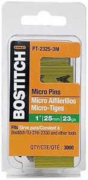 STANLEY-BOSTITCH PT-2325-3M Headless Micro Pins 1 Inch 23 Gauge