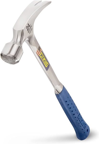 Estwing MFG CO E3-24SM Framing Hammer 24 Oz Head 16 In Overall Length Straight Claw Solid Steel