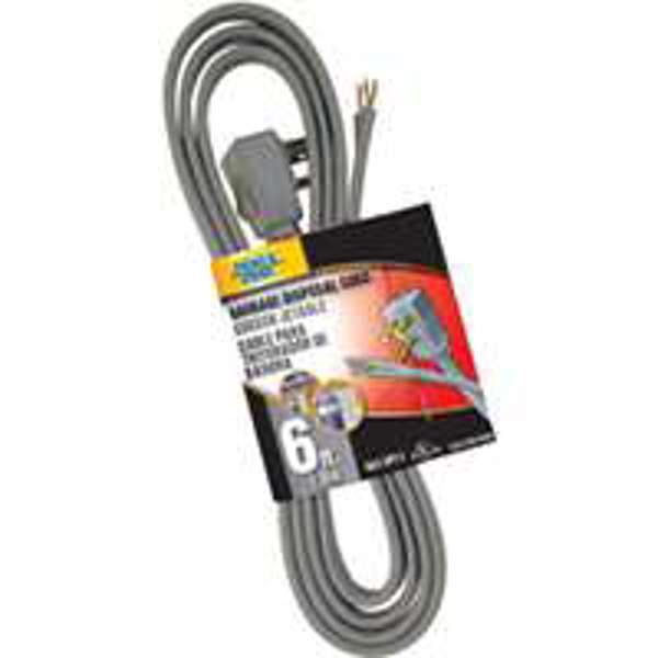 POWERZONE OR210606 Power Cord 6 Ft 16/3 SPT Gray Garbage Disposal