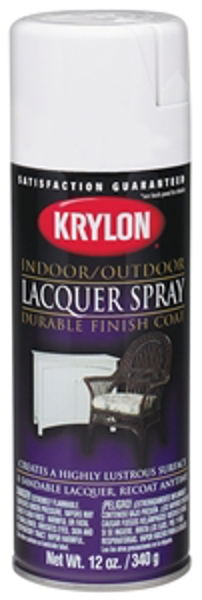 KRYLON 3M K07031777 Gloss White Brushing Lacquer Spray Paint 12 Oz