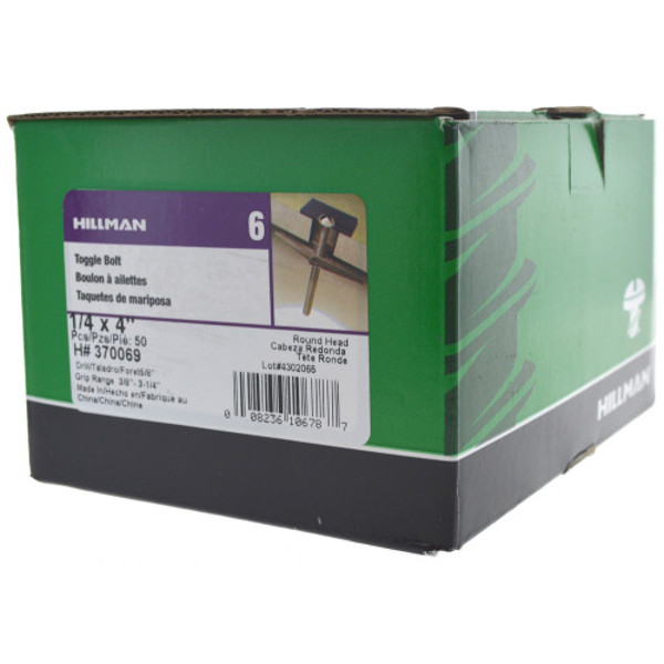 Hillman Group 370069 Toggle Bolt 1/4 In x 4 In