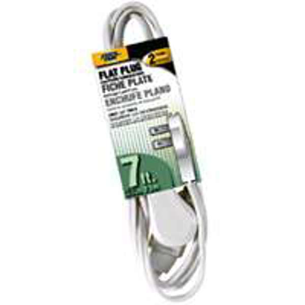 POWERZONE OR920607 Extension Cord 7 Ft 16/2 White