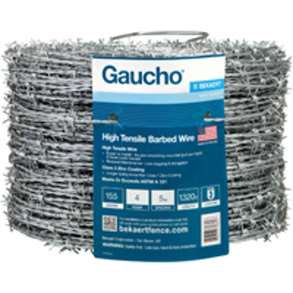 Gaucho 118293 Barbed Wire 15.5 Ga 4 Pt Class 3 High Tensile