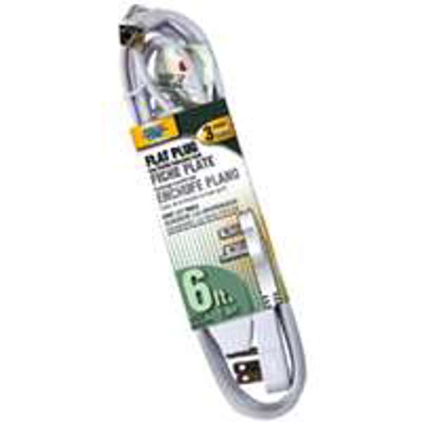 POWERZONE OR930606 Extension Cord 6 Ft 16/3 125V White
