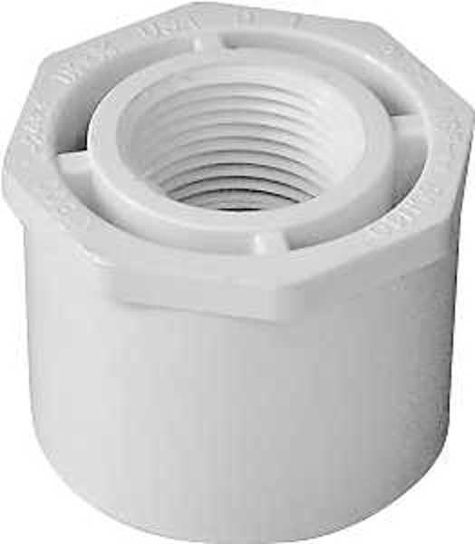 LASCO 435730 Reducing Spigot X FNPT Bushing 1-1/2 X 3 White