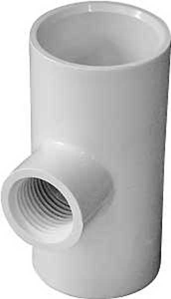 LASCO 435853 Pipe Tee 1X1X1/2 Reducing Slip X Slip X FIP SCH 40 PVC