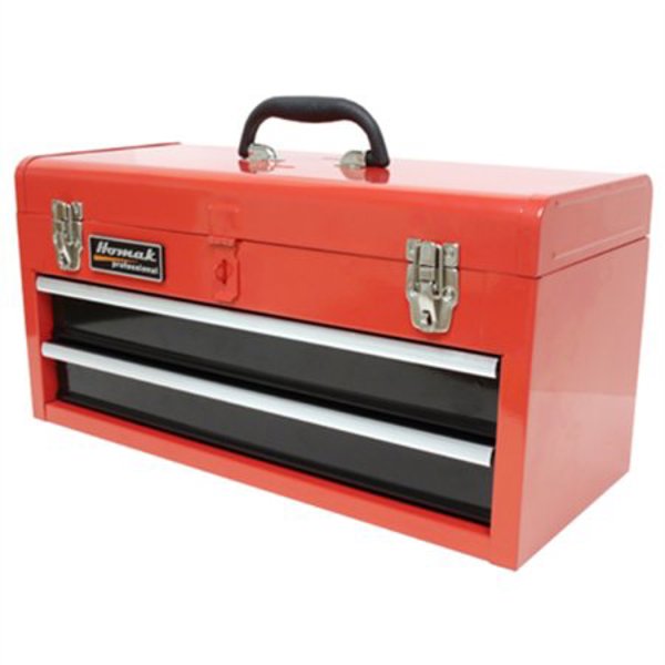 HOMAK MANUFACTURER CO., INC. RD01022001 Tool Box 20 In Red 2-Drawer with Ball Bearing
