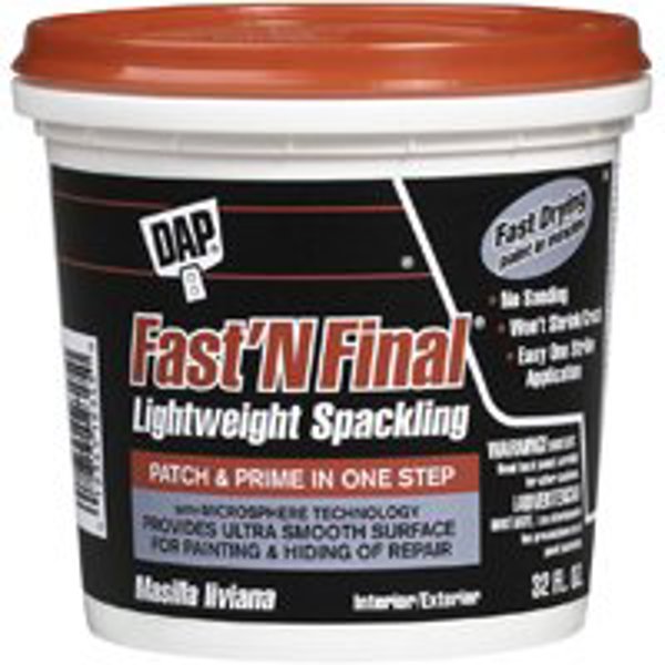 DAP INC 12140 Spackling Compound 1/2 P Tub Lightweight Ready To Use White Slight Sweet Paste